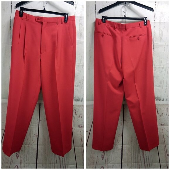 Pacelli Uomo Moda 42R 5 Button Red 2pc Suit 35x31 Pleated - Picture 14 of 16